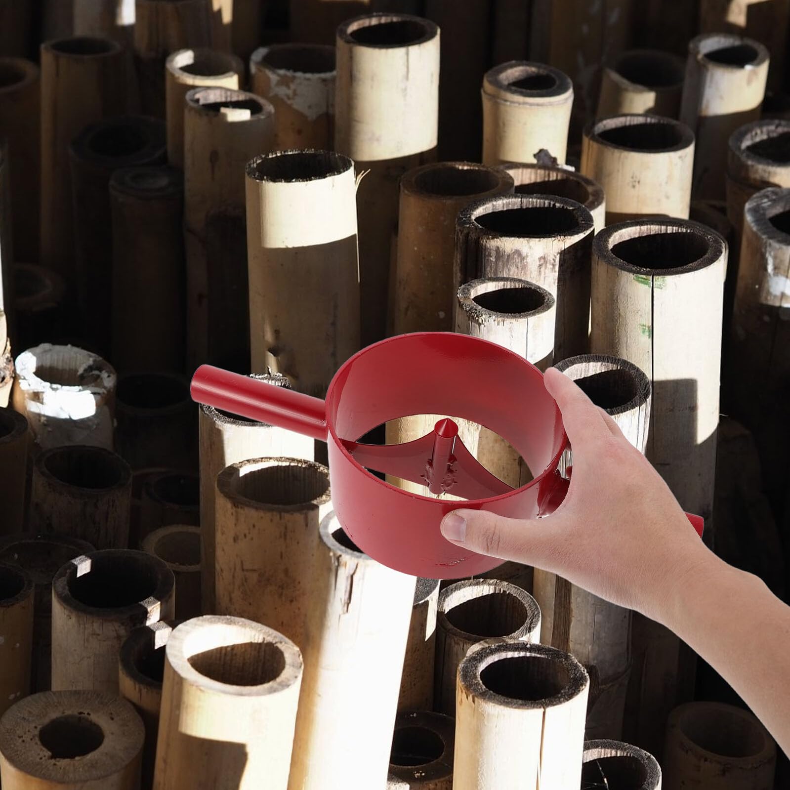Cortador Manual de Bambú de Acero Resistente Dos Cortes, Divisor de Cañas para Bricolaje y Cestería, Herramienta Portátil para Jardín y Taller de Artesanía