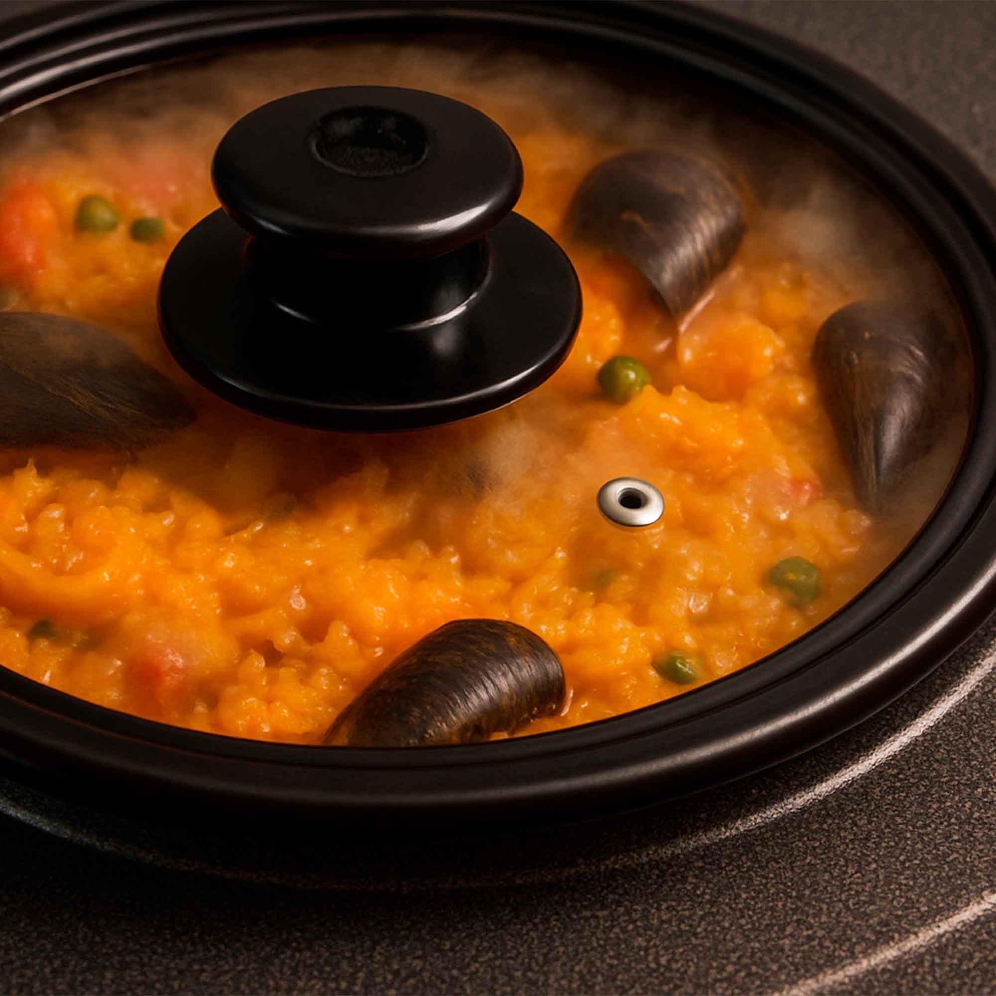 Jata PE550 Poêle à paella électrique PE550 Grande taille Noir