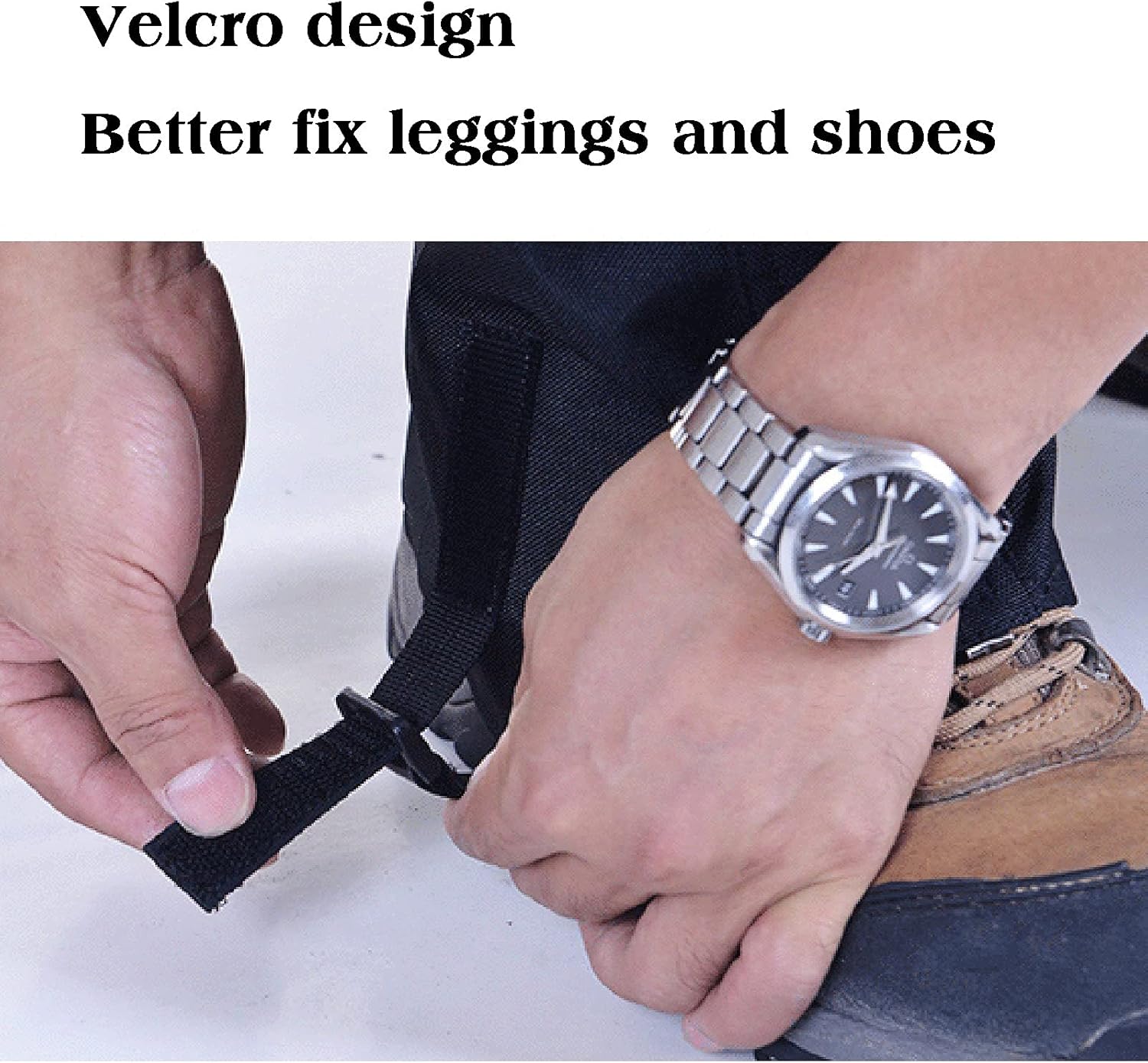 Leg Gaiters, with Shoelace Fixing Hooks, Outdoor Gaiters and Snowshoe Gaiters, Suitable for Men and Women Camping, Mountain Climbing, Hiking and Snowshoeing