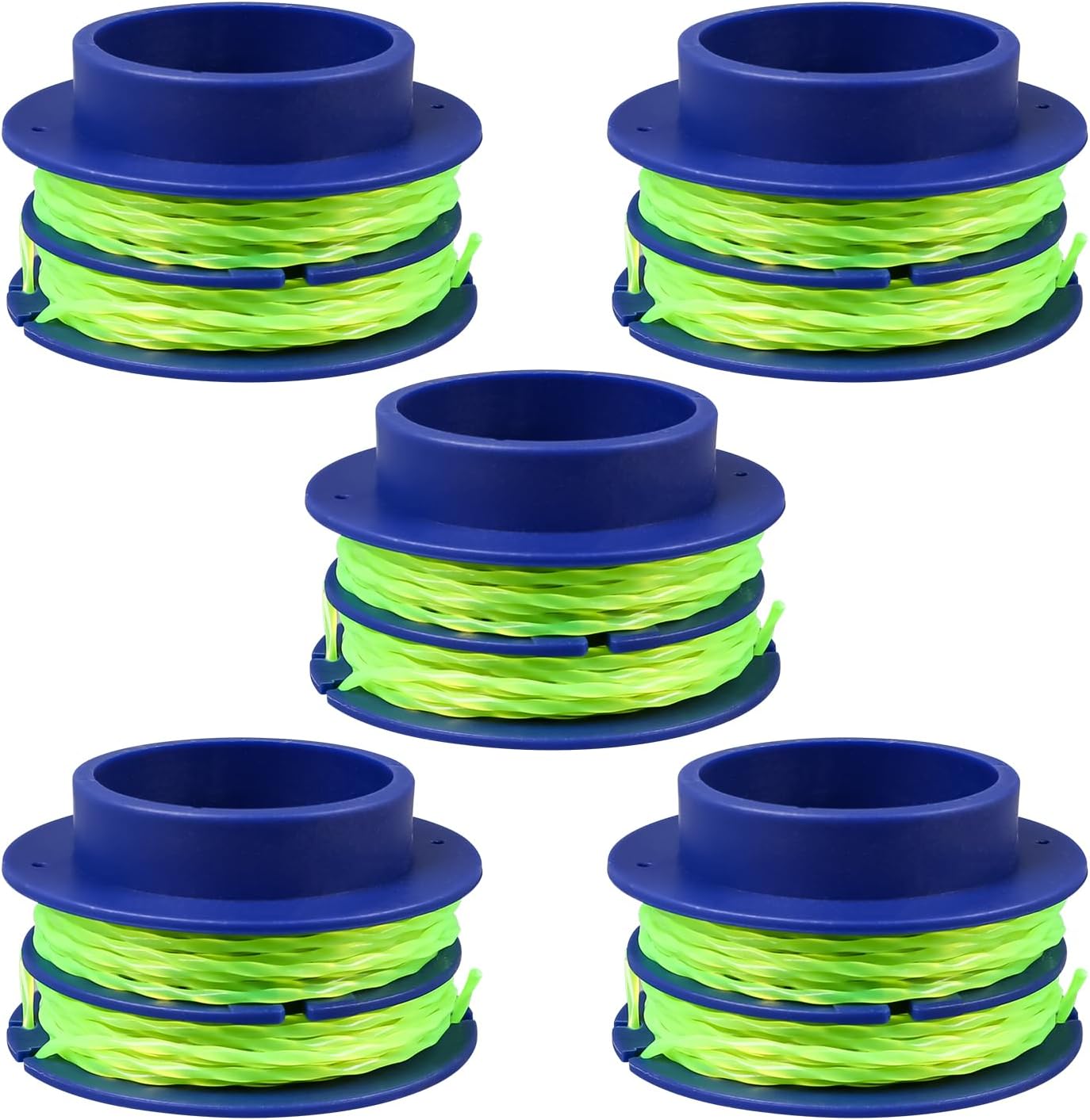 Weed Eater String Replacement 20ft 0.08-in Spooled Trimmer Spool Line for Kobalt KLS 124-03,KST 2024A-03,Pre-Wound Dual-line Spool Lowes Kobalt 24V Max String Trimmer (5 Pack)