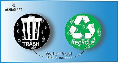 Miniatura 5 de Organiza la basura y el contenedor de reciclaje utilizando nuestras calcomanías duraderas de reciclaje. Cada uno mide un radio de 5 x 5 pulgadas