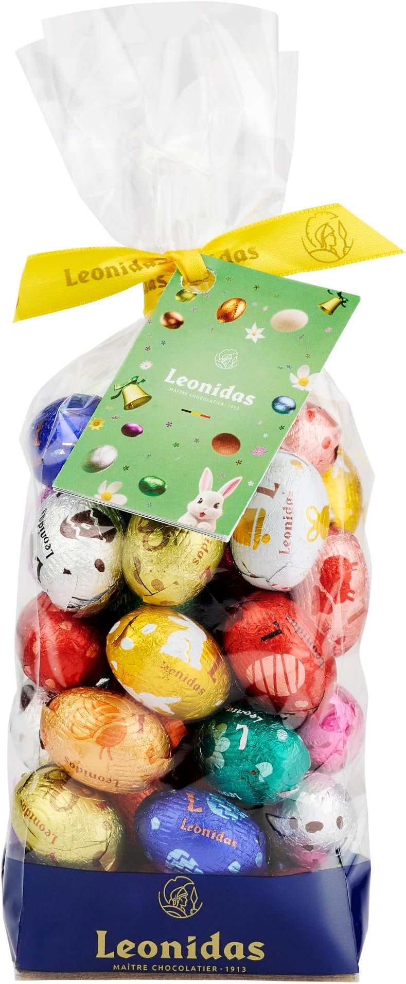 Leonidas 40 Pcs Mini Easter Egg Chocolates in Cello Bag – Assorted Belgian Chocolate Eggs – Multiple Flavours & Sizes – Luxury Easter Chocolate Gift