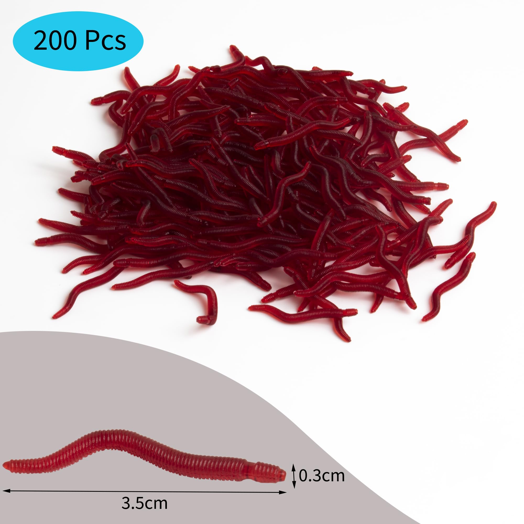 1.6in/3.3/3.9in Fishing Soft Lure Trout Worm Earthworm Bait Lifelike Fake Bloodworm Grub Worm Soft Fishing Lure Baits