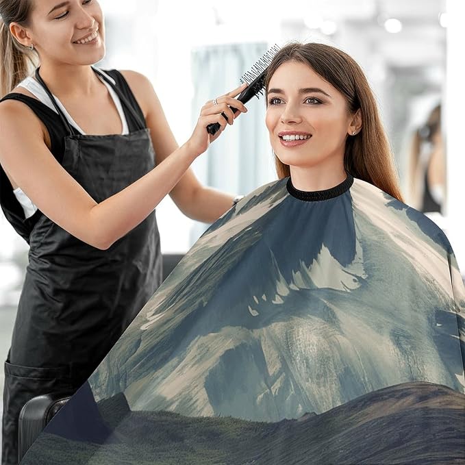 Capa para Corte de Cabello Alaska Mountains Impermeable miniatura 5