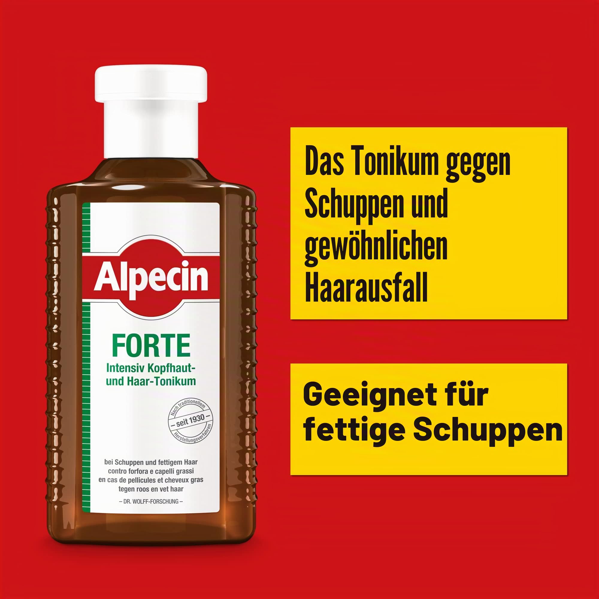 Alpecin FORTE, 3 x 200 ml - Das Tonikum gegen Schuppen und häufigen Haarausfall