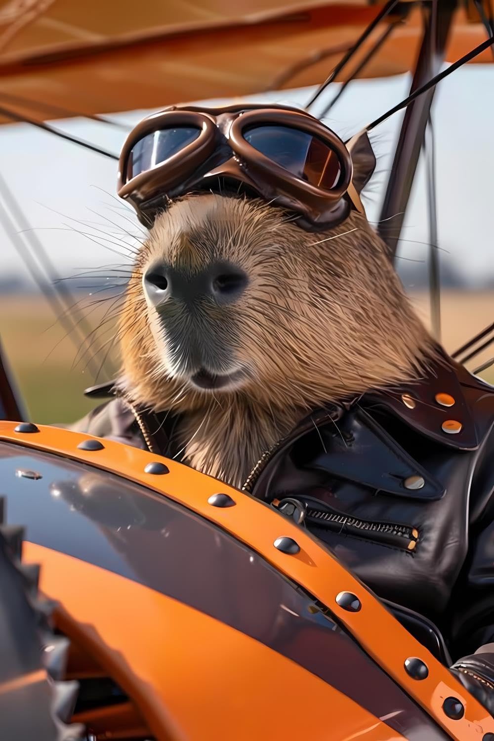 JOEAUEN Capybara DIY Capybara on The Airplane Diamond Painting, Paint by Numbers for Beginners, Full Round Diamond Art Kits for Room Decor & Bathroom Decor 18x24 inch