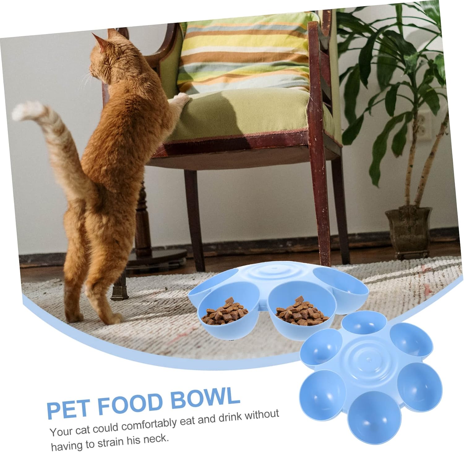 Pet Feeding Bowl Bunny Feeder Rabbit Water Bowl Multiple Cat Feeder Cat Drinking s Pet Food Dispenser Puppy Feeding Compartment Plastic Food