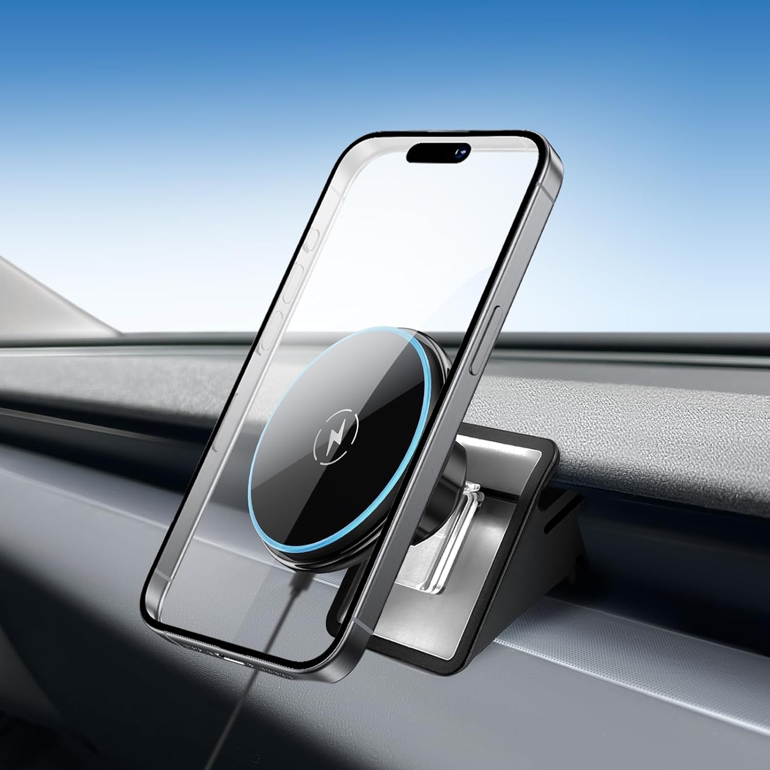 Qi2 Certified 15W Handyhalterung für Tesla Model Y 2025 und Model 3 2024-2025 Handyhalter Auto Magnet mit 1M C-C Kabel für iPhone 12-16 Tesla Series Juniper Highland Zubehör