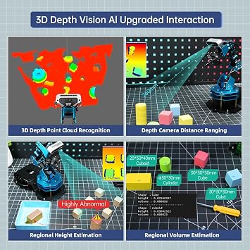 ROS2 Robot Arm,Equipped with ChatGPT Large AI Model,Embodied Intelligence 6DOF Programming Robot Arm ROS Educational AI Vision Voice Scene Understanding,ArmPi Ultra Advanced Kit With RaspberryPi5 4GB