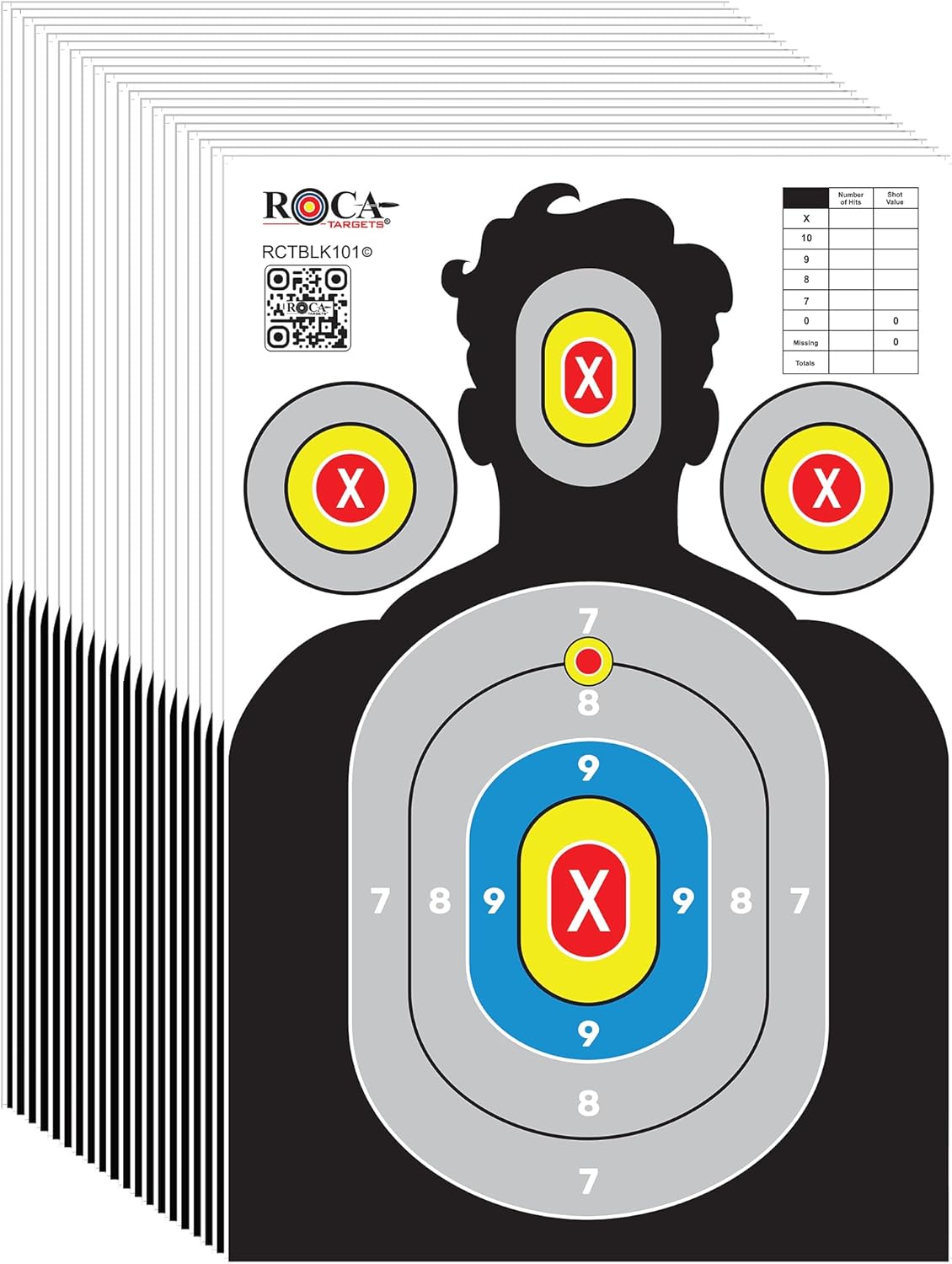 Silhouette Paper Targets for Shooting, Extra Large Life-Size 23 x 34 in High-Visibility Shooting Targets, Anti-Glare Gun Range Target for Rifle, Pistol, BB & Pellet Guns, 20 Pack
