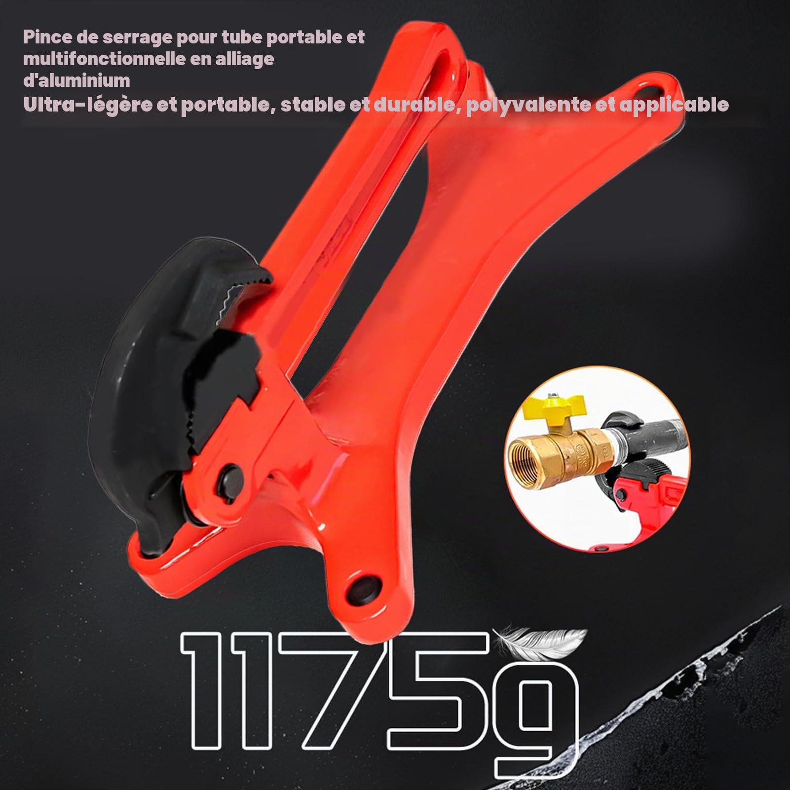 Étau de tube portable en aluminium, supports de tuyau, outils de maintenance de valve, outil multifonctionnel, poignée ergonomique, 27 x 11,5 x 12,5 cm, pour l'entretien de soupapes, sites de travail