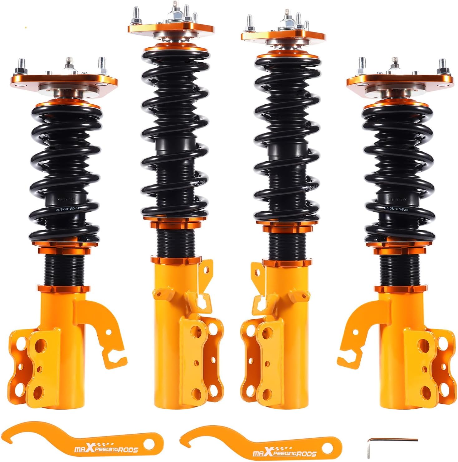Coilover for Toyota Celica 1989-1999 FWD, 24 Levels Damping Adjustable Coilovers Suspension Kit Strut, Height Adjustable Shock Absorber Struts Lowering Kits Gold