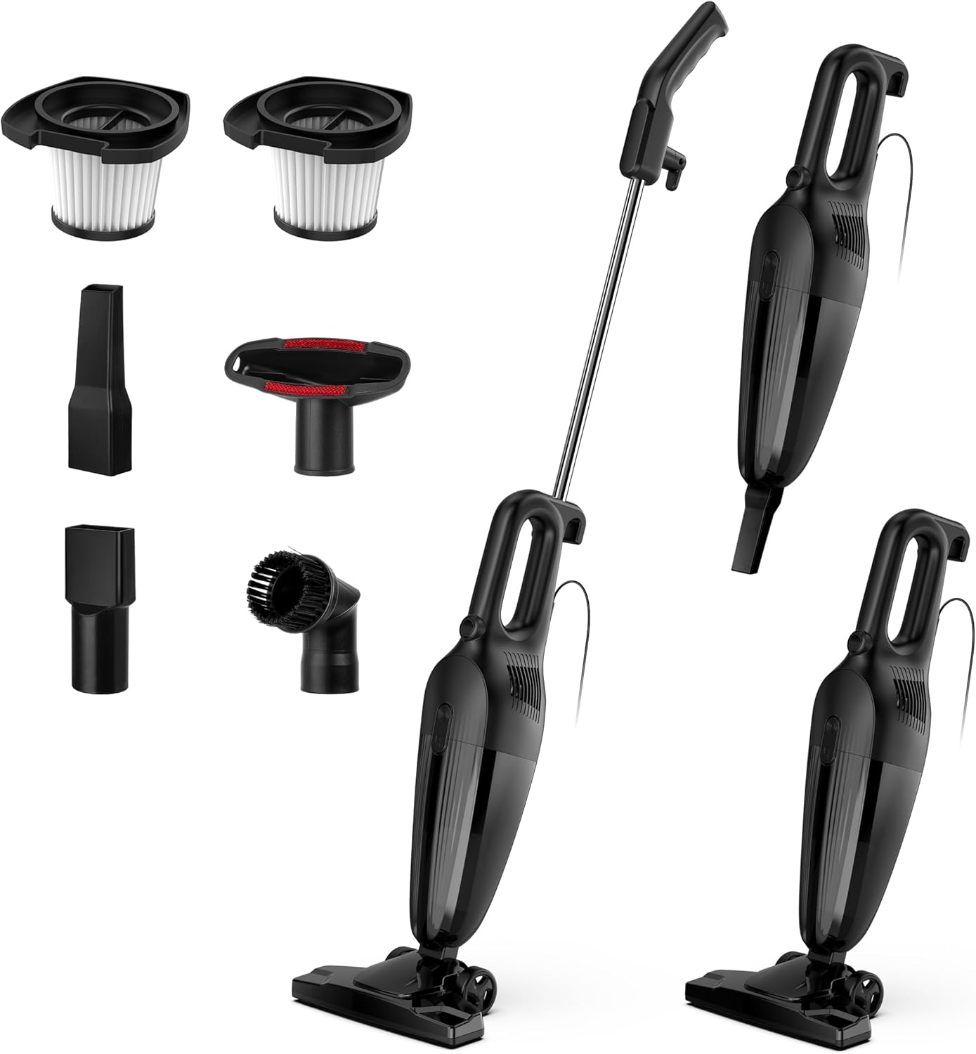 Zefiro Lightweight Corded Stick Vacuum, High Suction Bagless Small Vacuum Cleaner for Carpet Hardwood Floor Pet Hair, Portable Handheld Vacuum for Home RV Apartment Stairs Sofa