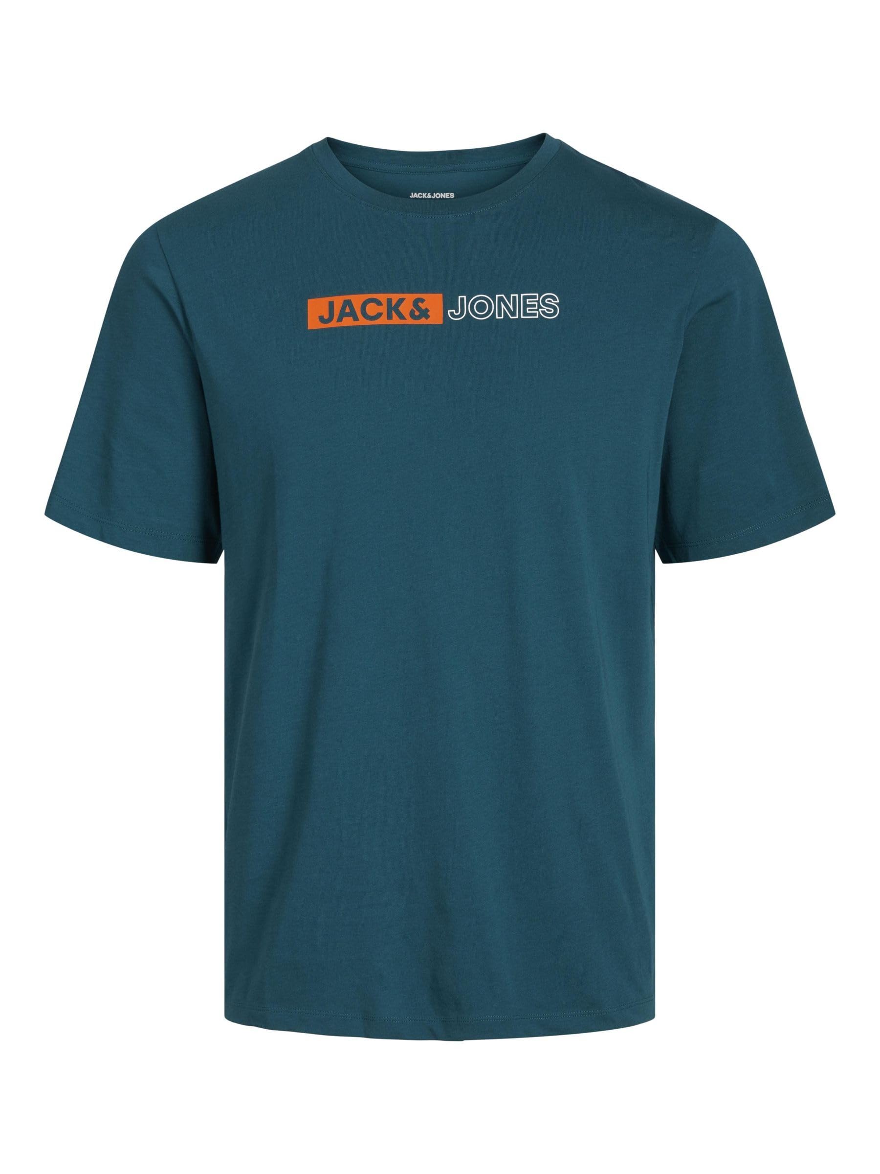 Jack & Jones Men's Deep Teal Jjecorp Logo Tee Play Ss O-N Noos Pls T-Shirt, 6XL