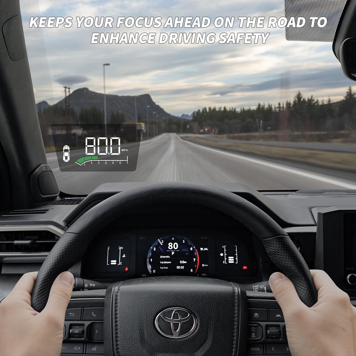 HUD Head up Display for Toyota Tacoma Gen4 2024 2025 2026 & 4Runner 2025 2026 Automotive Speedometers Automotive Voltmeter Gauges Car Accessories
