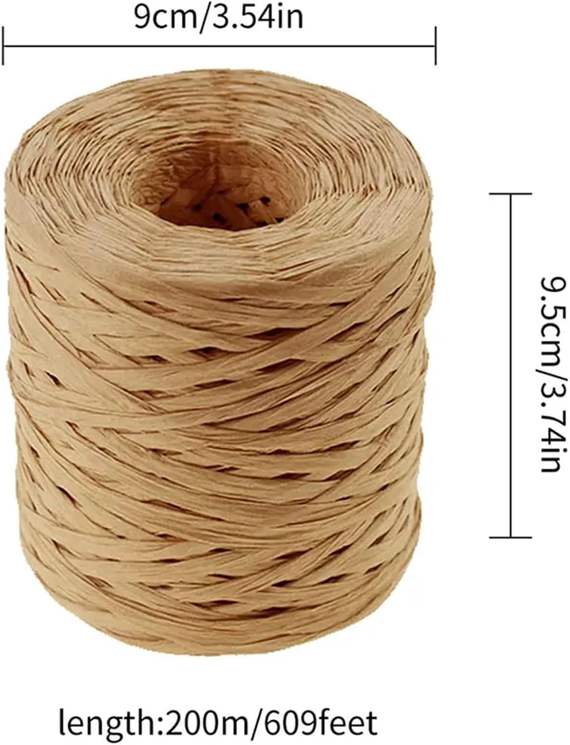 Raffia Paper Ribbon Twine 3Rolls 218Yards Raffia Paper Craft Ribbon Packing Twine Yarn Knitted Rope DIY Festival Gift Wrapping 1/4Inch(Natural Color)