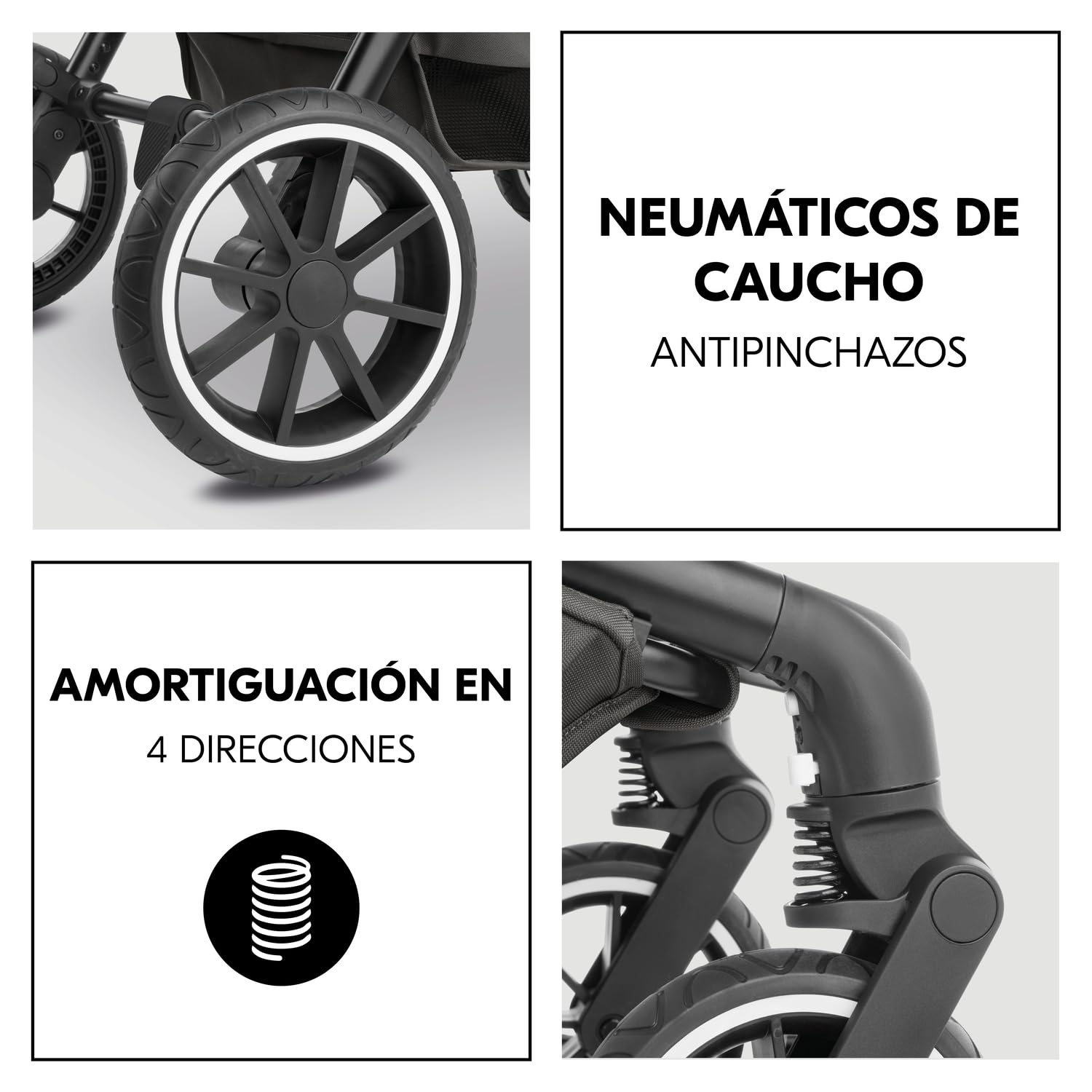 hauck Move N Care Set Carrito Bebe 2 en 1 - Carro con Capazo Grande desde el Nacimiento hasta 22 kg, Silla de Paseo Ligera Reversible y Reclinable, Suspensión, Protección UV 50+, Cesta XL - Negro