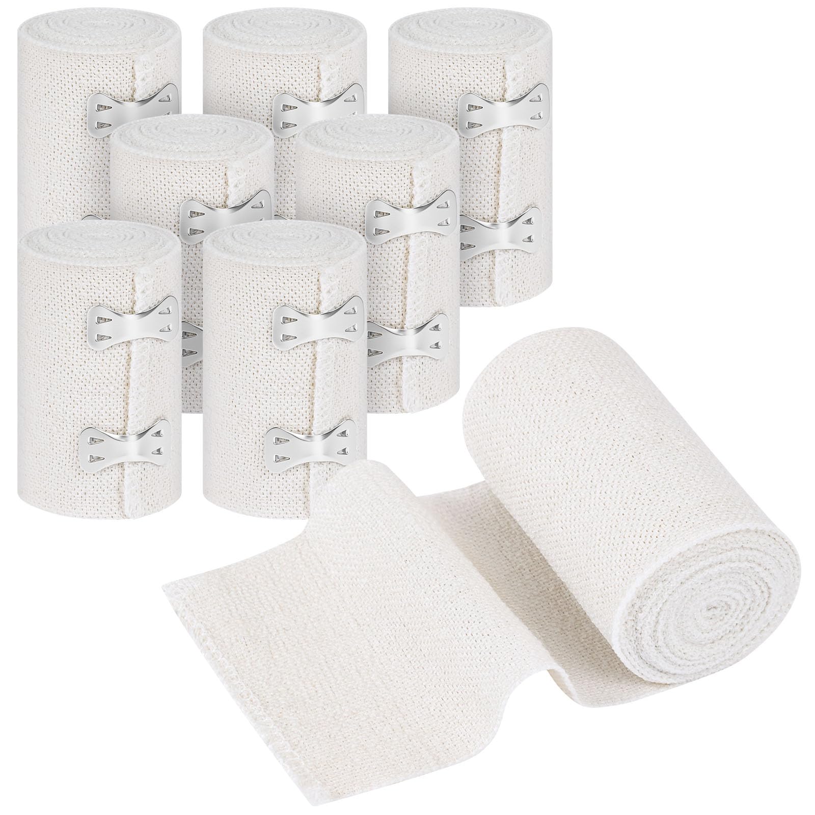 Fefod 8 Stück Elastische Bandage mit 24 Metall Clips