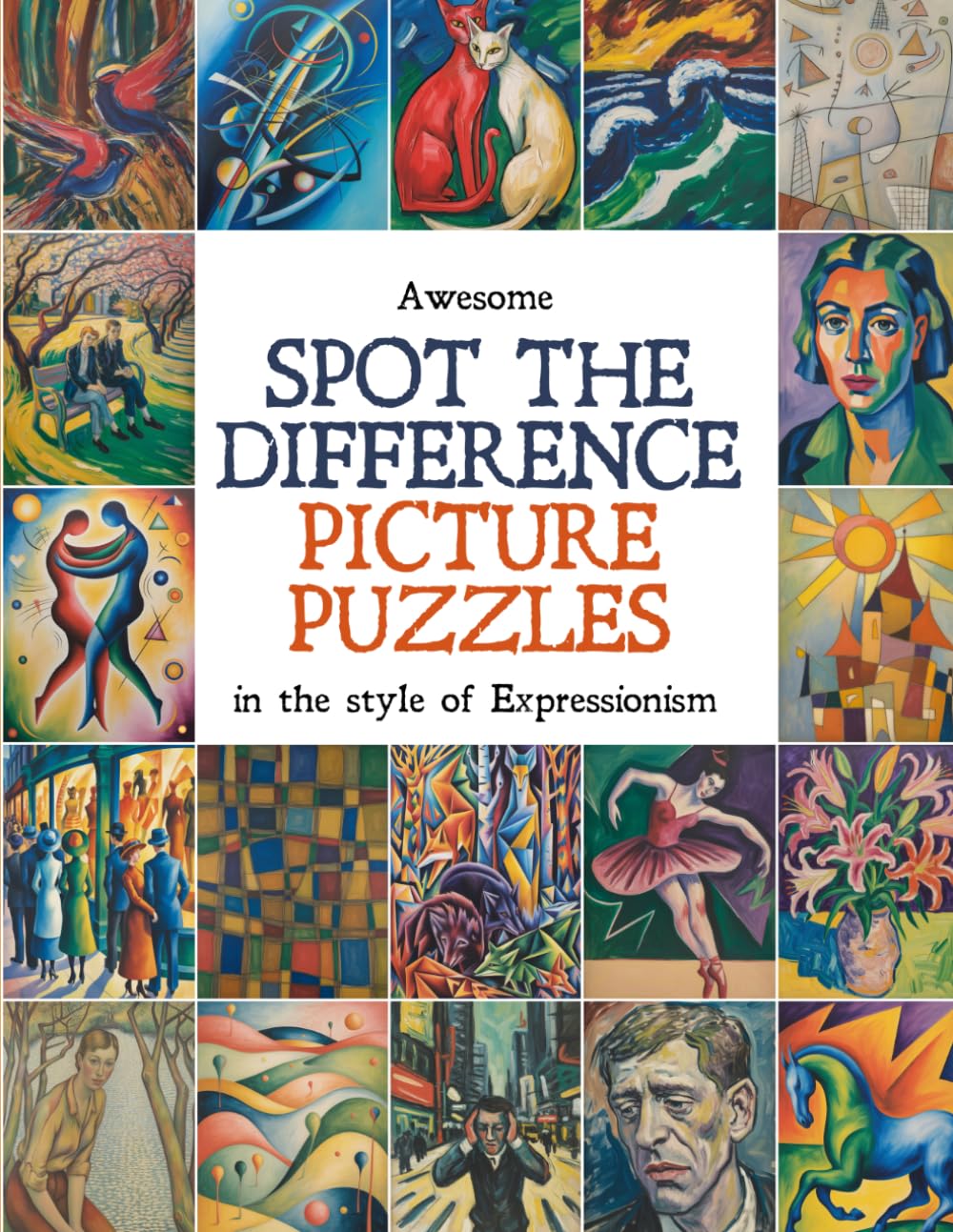 Awesome Spot the Difference Picture Puzzles in the style of Expressionism: Find the differences in 55 unique images