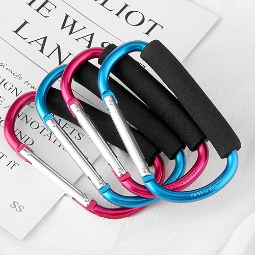 Miniatura 9 de sansheng 4 mosquetones grandes  5.5 pulgadas estilo D clic y transporte bolsa transportadora mosquetón