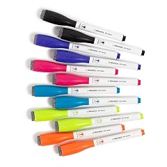 U Brands Fine Tip Dry Erase Markers with Eraser Low Odor Whiteboard Markers Fine Tip Assorted Bright Colors