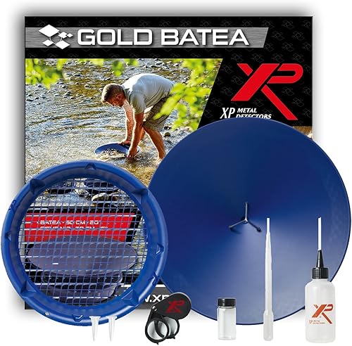 XP METAL DETECTORS Kit de Batea de oro - Batea de plástico único con desfragmentador de materiales, ideal para prospección de oro - con