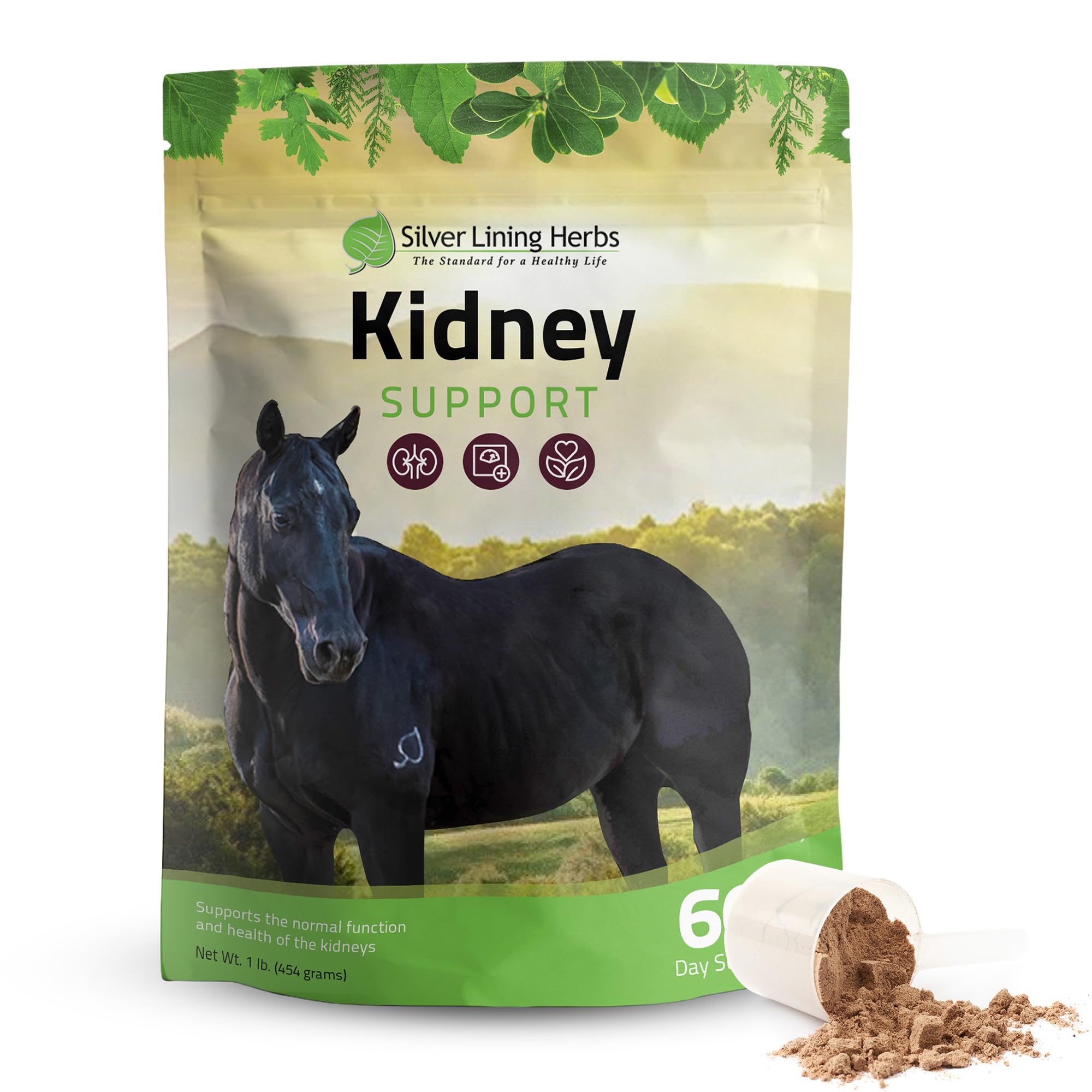 - Silver Lining Herbs Kidney Support Supplement for Horses - Horse Supplements for Kidney Health and Bladder Support - Complete with Chamomile, Garlic, Juniper Berry, and More - 1 lb 60-Day Supply
