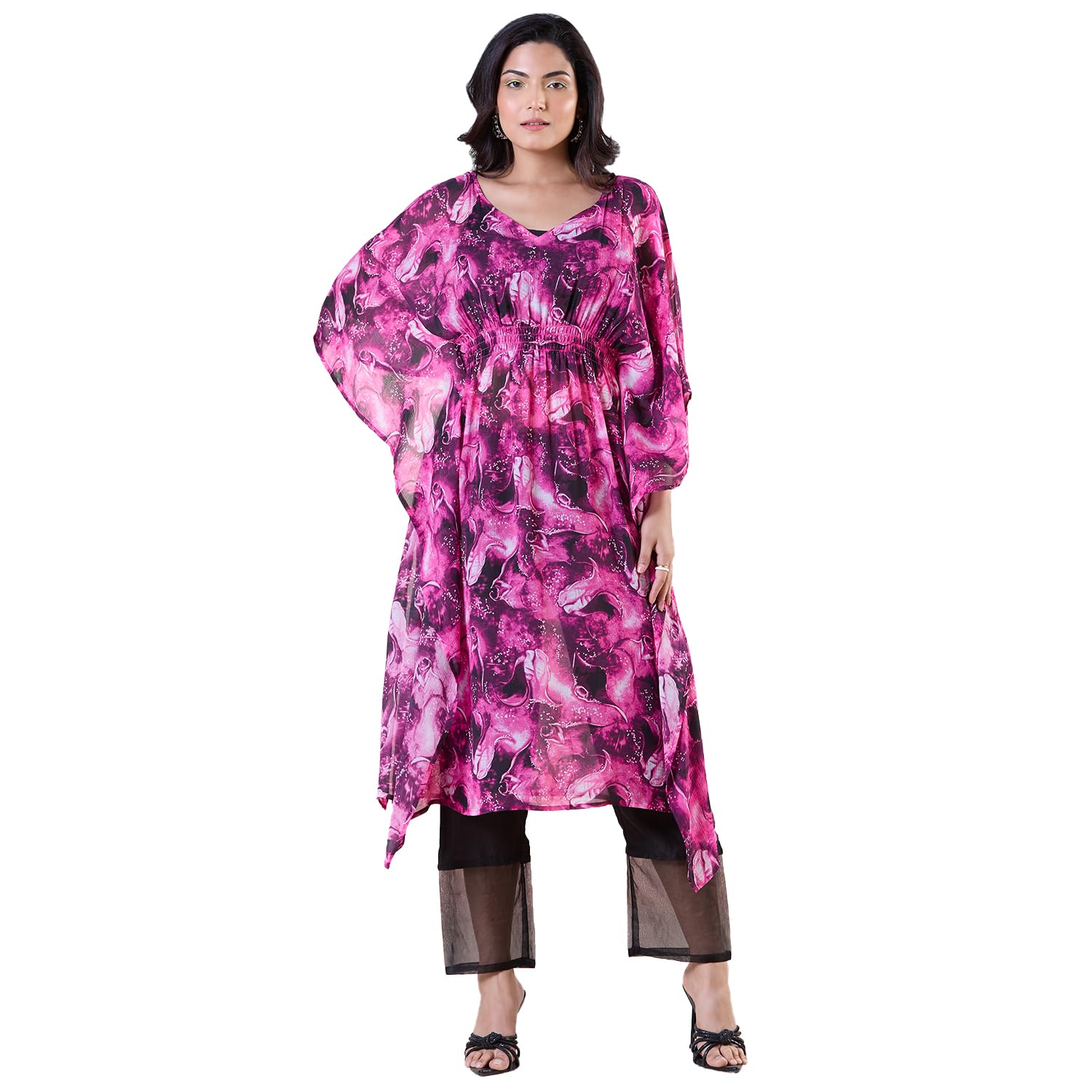 navyasa pink liva chiffon digital print co-ord set for women-image-17