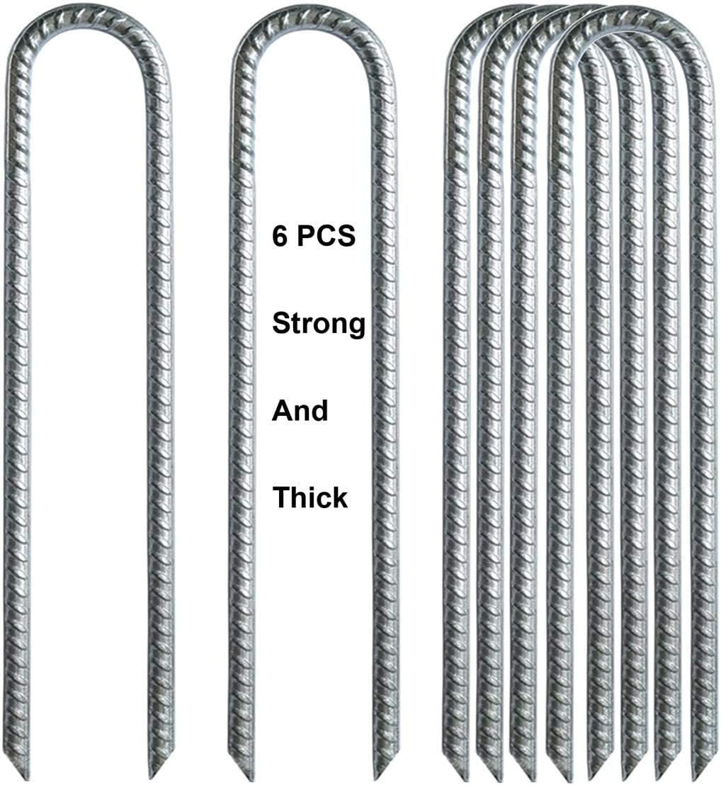 G&B Ground Rebar Stakes Garden Staples Tent Nails Galvanized Steel U