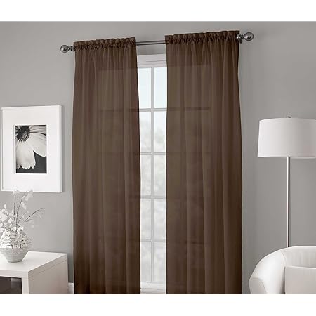Amazon.com: Gorgeous Home - 2 Cortinas De Gasa Para Ventana, Color Marrón  Chocolate Sólido Y Suave, 54.0 In De Ancho X 84.0 In De Largo : Hogar Y  Cocina