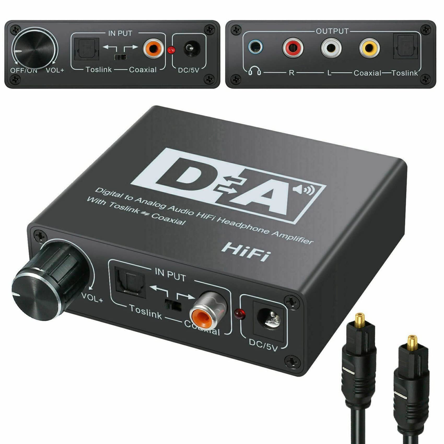 ISTOVO 4X Convertitore Audio Digitale Digitale Da 192KHz Toslink Coassiale Toslink Un Analogico Da 3,5 mm con Spdif