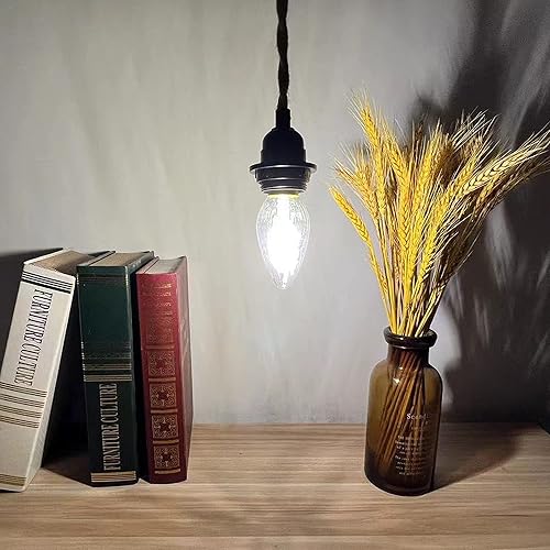 Miniatura 2 de LEOOLS Bombilla E26 Edison equivalente a 6 W, bombilla LED E26 de 60 W, regulable, 4000 K, E26, AC120V, blanco neutro, 600 lúmenes, llama de vidrio