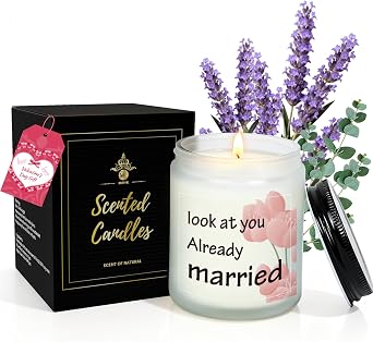 Lavender & Eucalyptus Scented Aromatherapy Candle - Natural Soy Wax, Long-Lasting, Ideal Newlywed Gift for Friend on Wedding/First Anniversary/Christmas