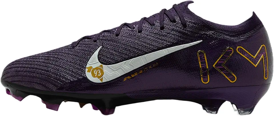 Chuteira Mercurial Vapor 16 Elite Kylian Mbappe FG de cano baixo (FQ8683-500, roxo grande/marfim claro)