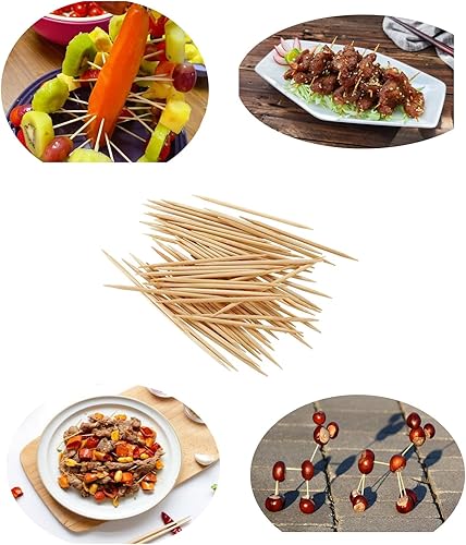 Miniatura 2 de Gmark Palillos de dientes redondos para hotel, 800 unidades, paquete de 3 cajas en total, 2400 unidades, palillos de dientes de madera natural de