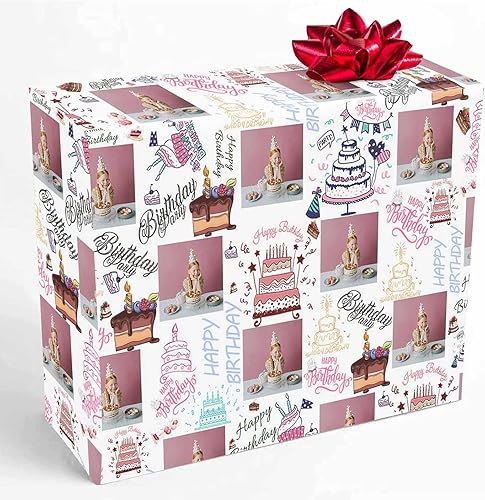 Miniatura 7 de HUGLAZY Rollo de papel de regalo personalizado, papel de regalo de Navidad, Halloween, perfecto regalo personalizado para mamá, cumpleaños,