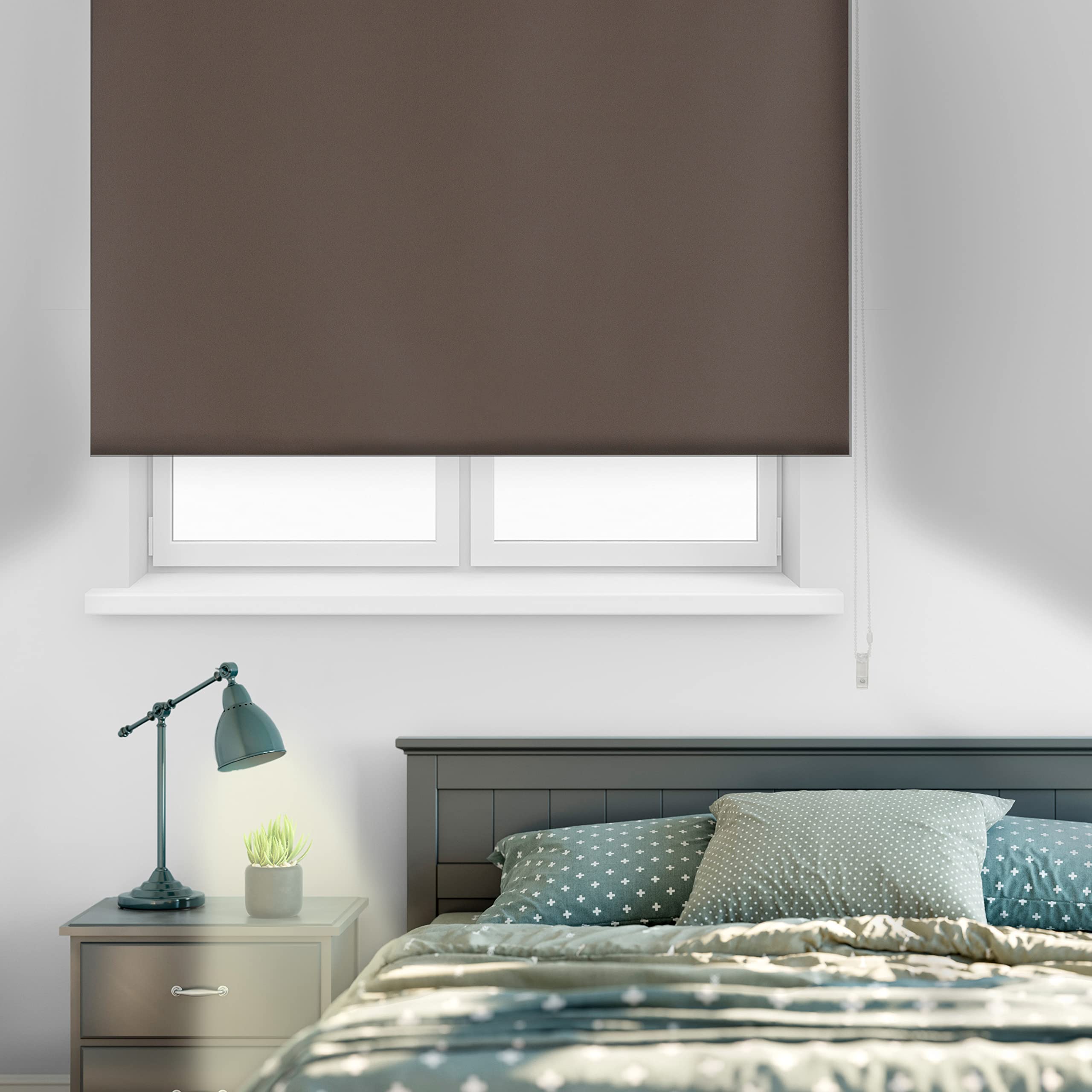 Tenda avvolgibile oscurante liscia, di alta qualità, dimensioni 120 x 175 cm di larghezza x 175 cm di altezza, tenda oscurante, dimensioni tessuto 117 x 170 cm, grigio, isolamento termico