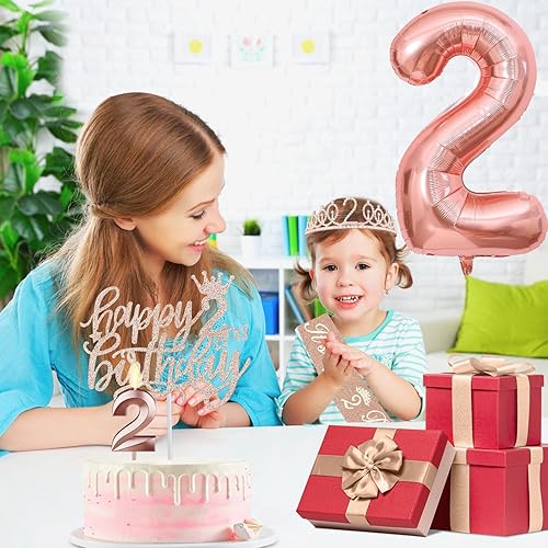 Miniatura 132 de Decoraciones de cumpleaños número 17 para niña, incluyendo tiara y banda de cumpleaños de 17, decoración para pastel y velas, globos de números