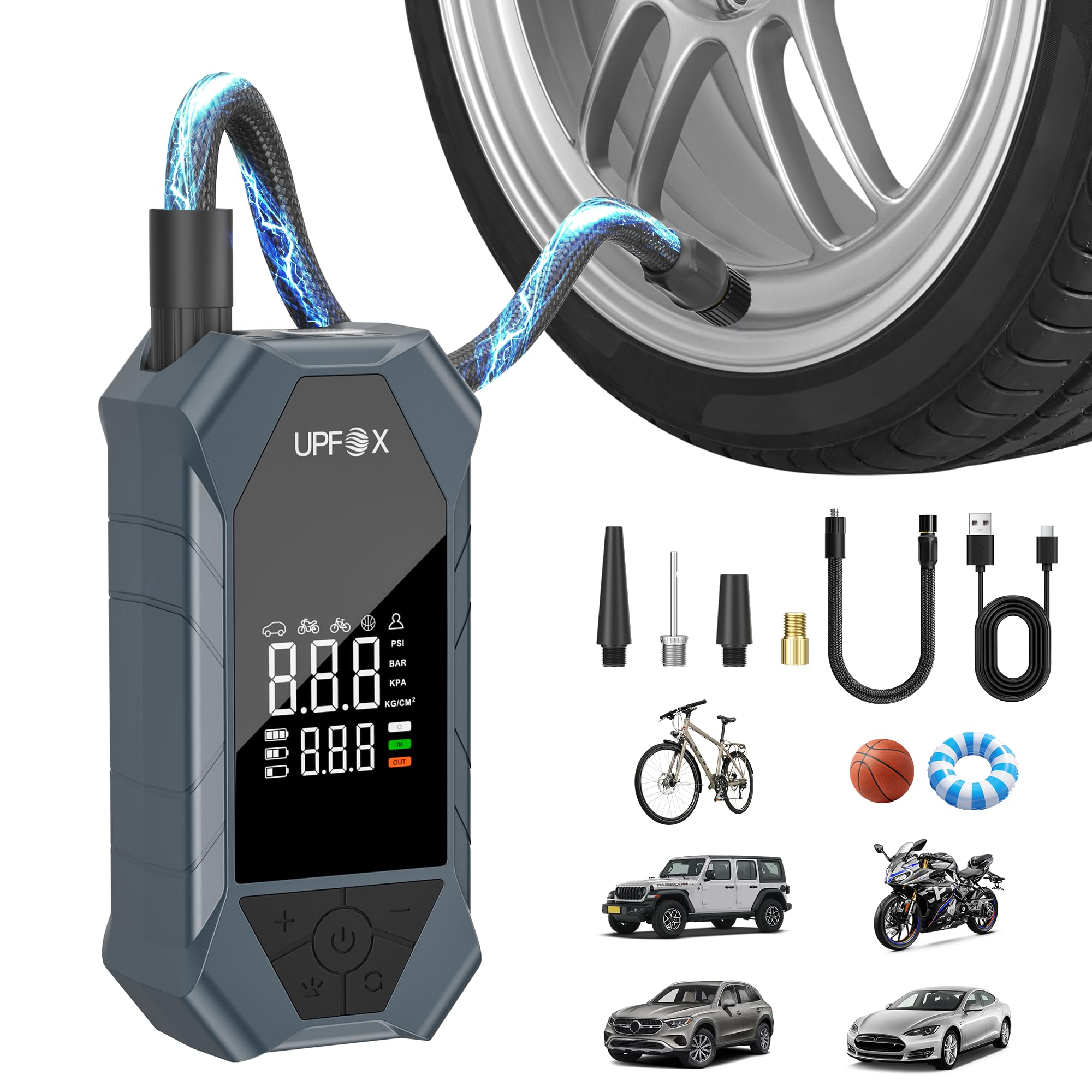 Tire Inflator Portable Air Compressor, 150PSI Digital Pump