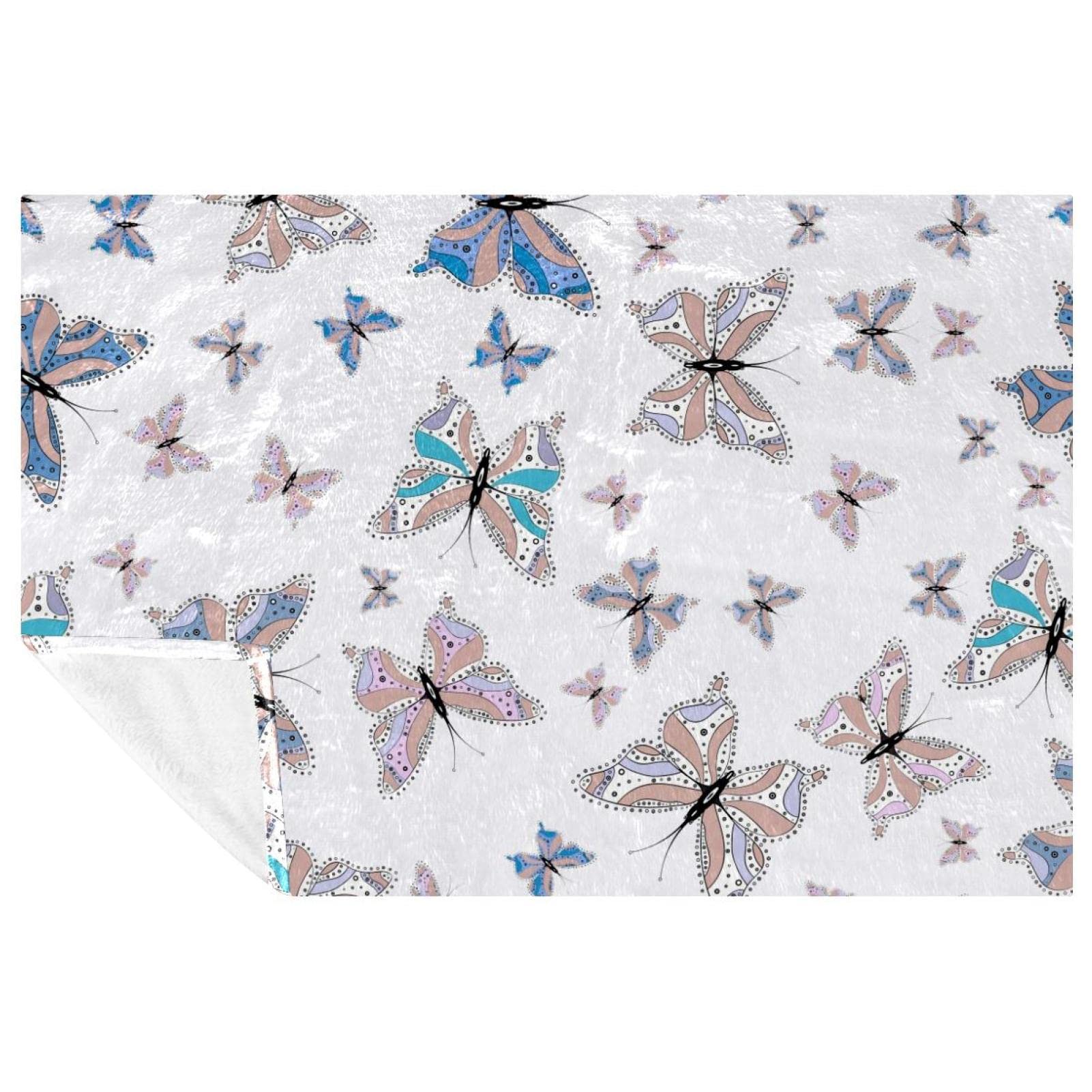 Couverture papillon 150x100 cm douce et chaude pour lit et canapé