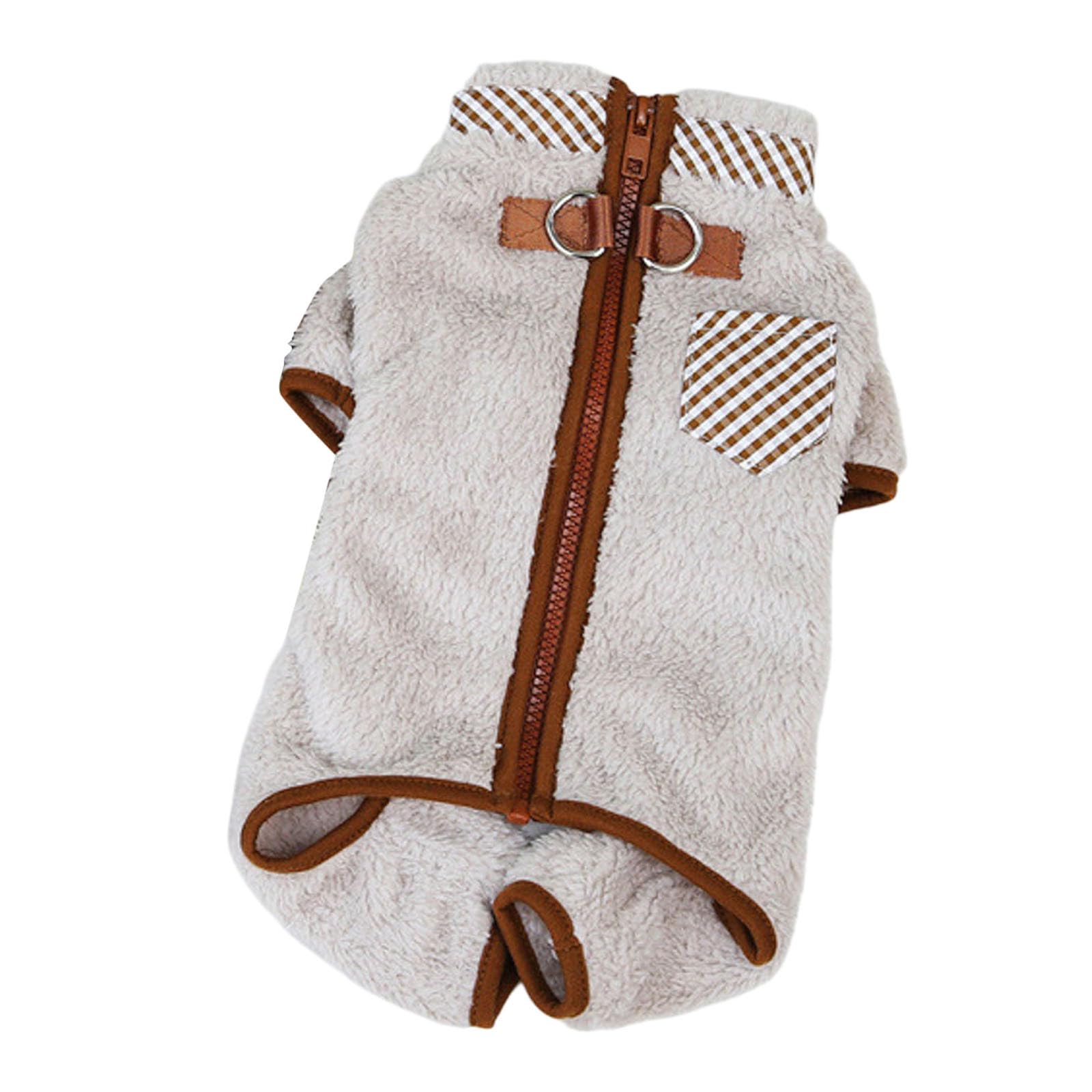 Dog Fleece With Double Ring, Buttoned Thermal Clothing, Sweater, Female Jumper, Jacket With Leash Ring Vkm640 (A, L)
