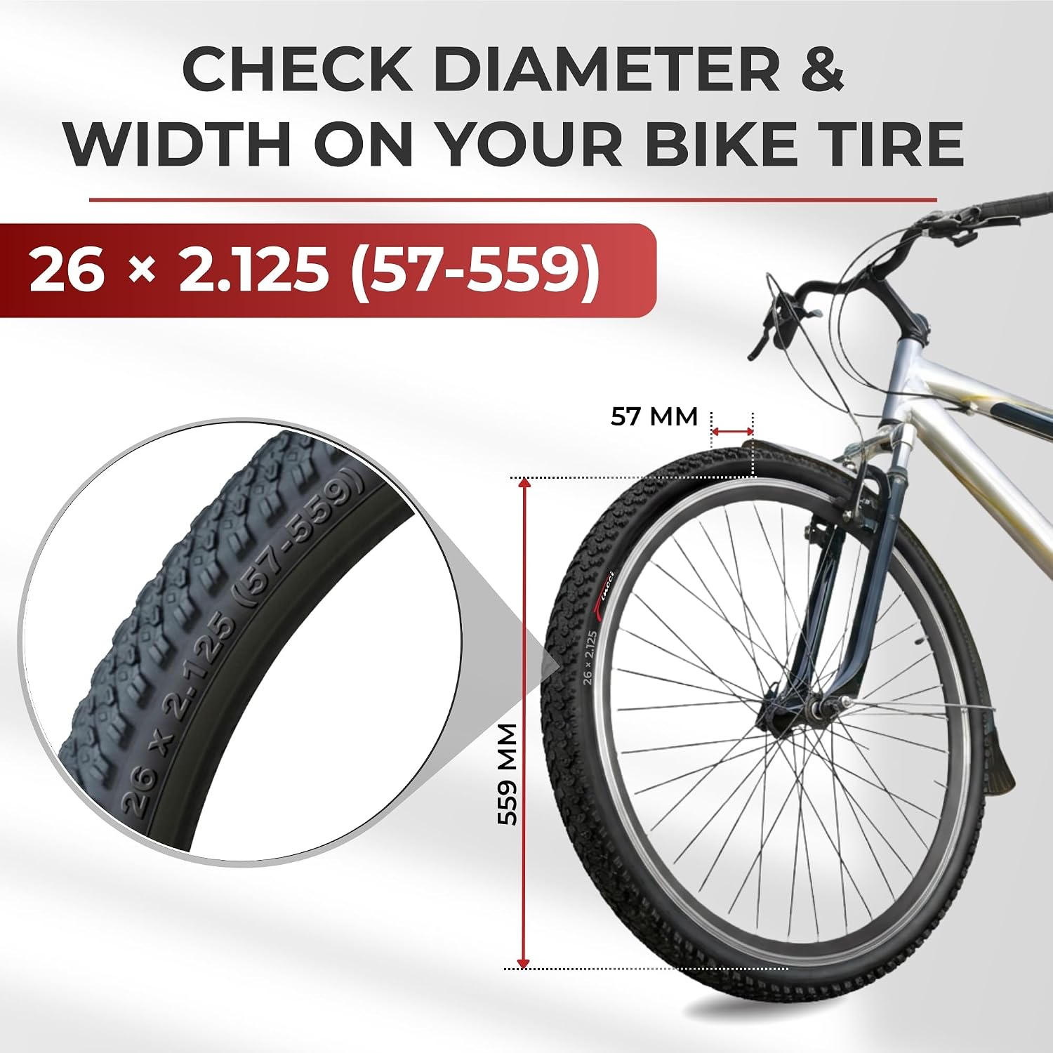 Fincci 26x2.25 Bike Tires - Foldable Kevlar Trail/Enduro/XC Black 26" Accessories