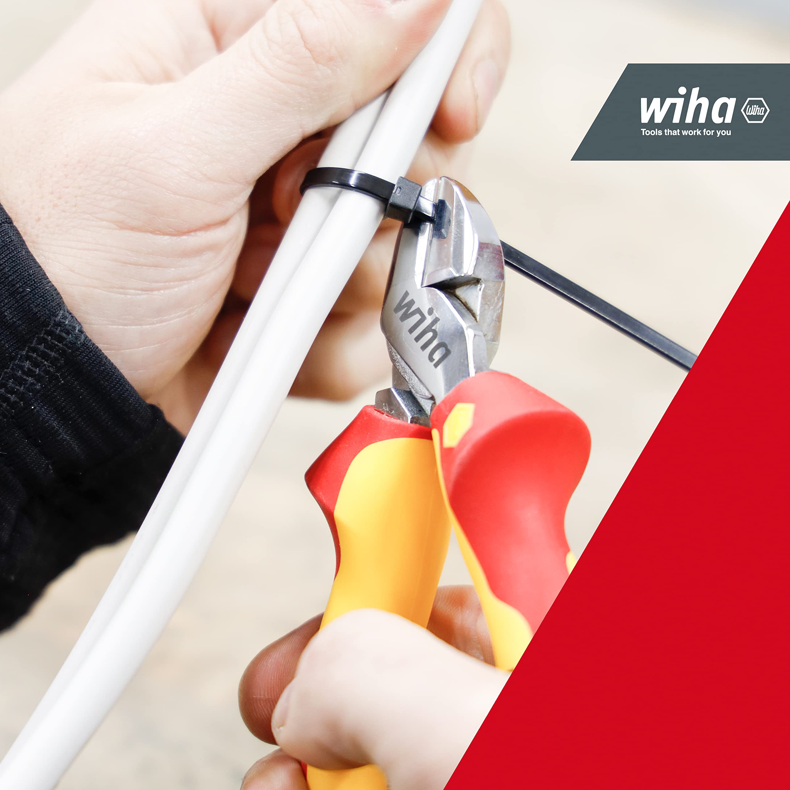 Wiha Alicates de corte diagonal Professional electric con DynamicJoint® 180 mm, 7" (43463)