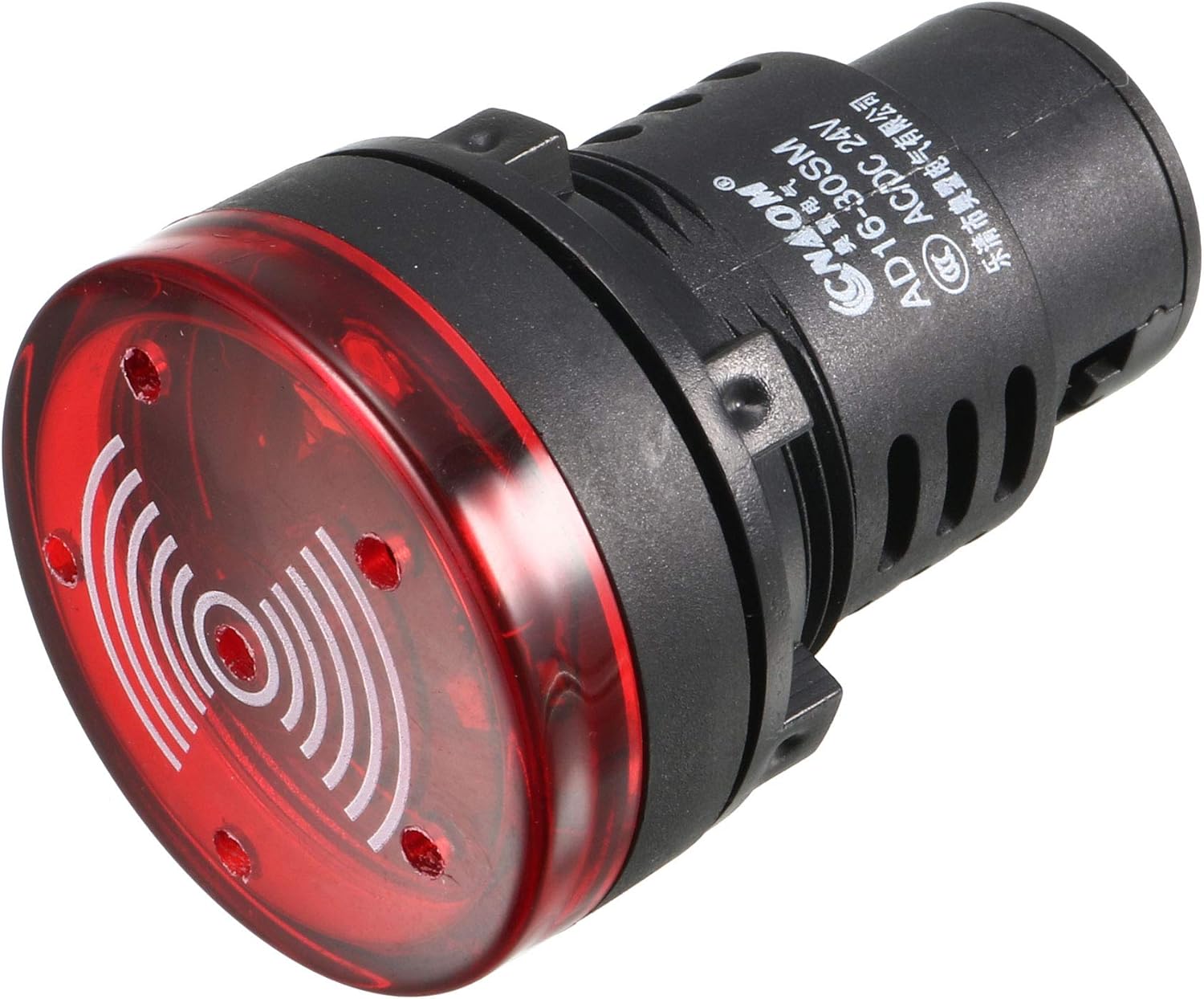 uxcell Red Indicator Light with Buzzer, front view