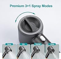 Vista 3 de Shower Head with Handheld, High Pressure Shower HeadS with Pause Switch 4 Spray Modes Filter Showerhead with 79 in Hose, Adhesive Wall Mount，Bracket