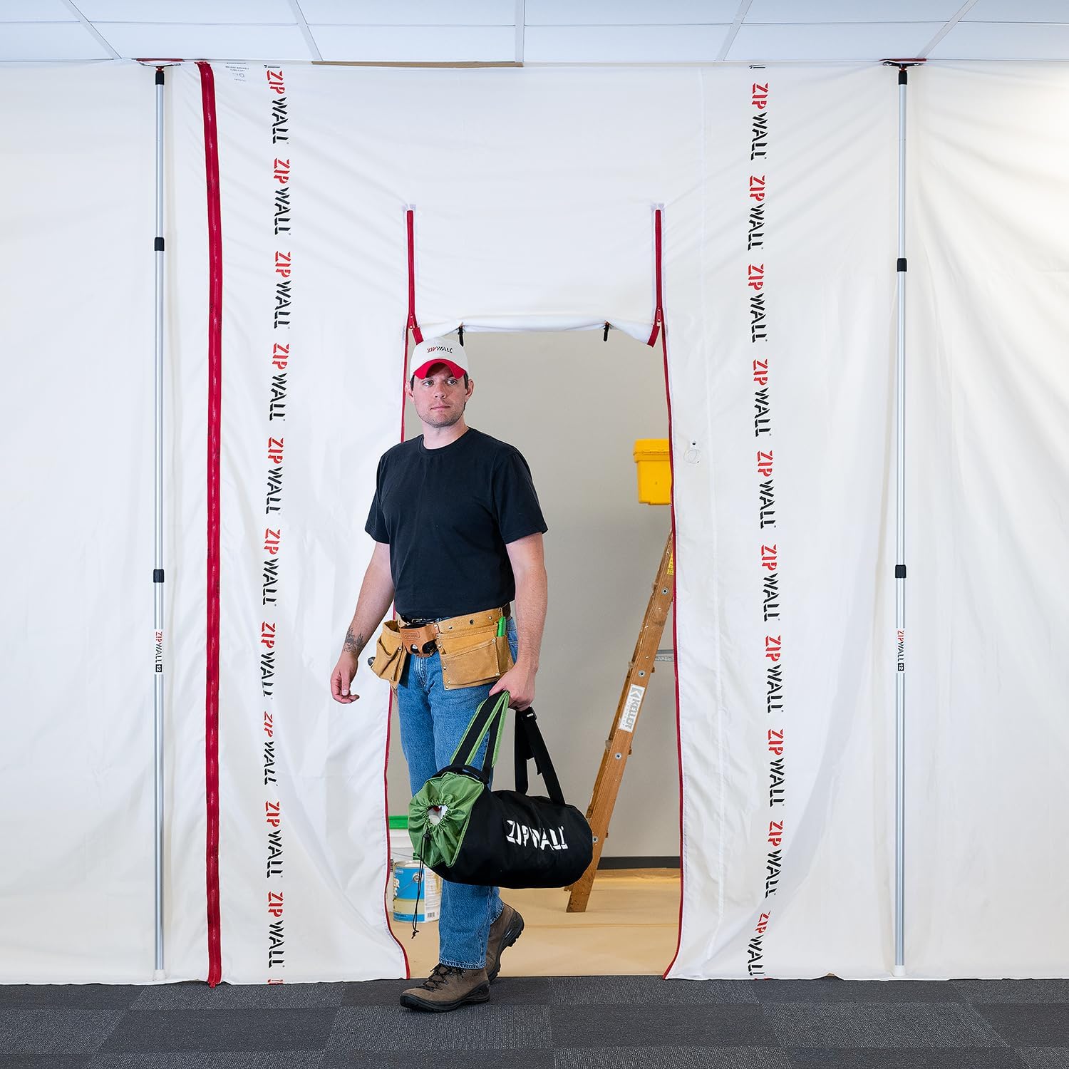 ZipWall ZTMP 12-ft ZipSheet Reusable Barrier Multipack, Include a Carry Bag and ZipSheets with a Combined Size of 25 ft. x 12 ft., White