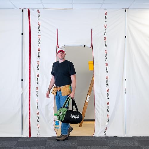 Vista 13 de Zipwall ZFMP-PK4 - Paquete de 4 paneles reutilizables ZipFast para barreras de polvo (paquete de 4) Barrera reutilizable, paquete de 4