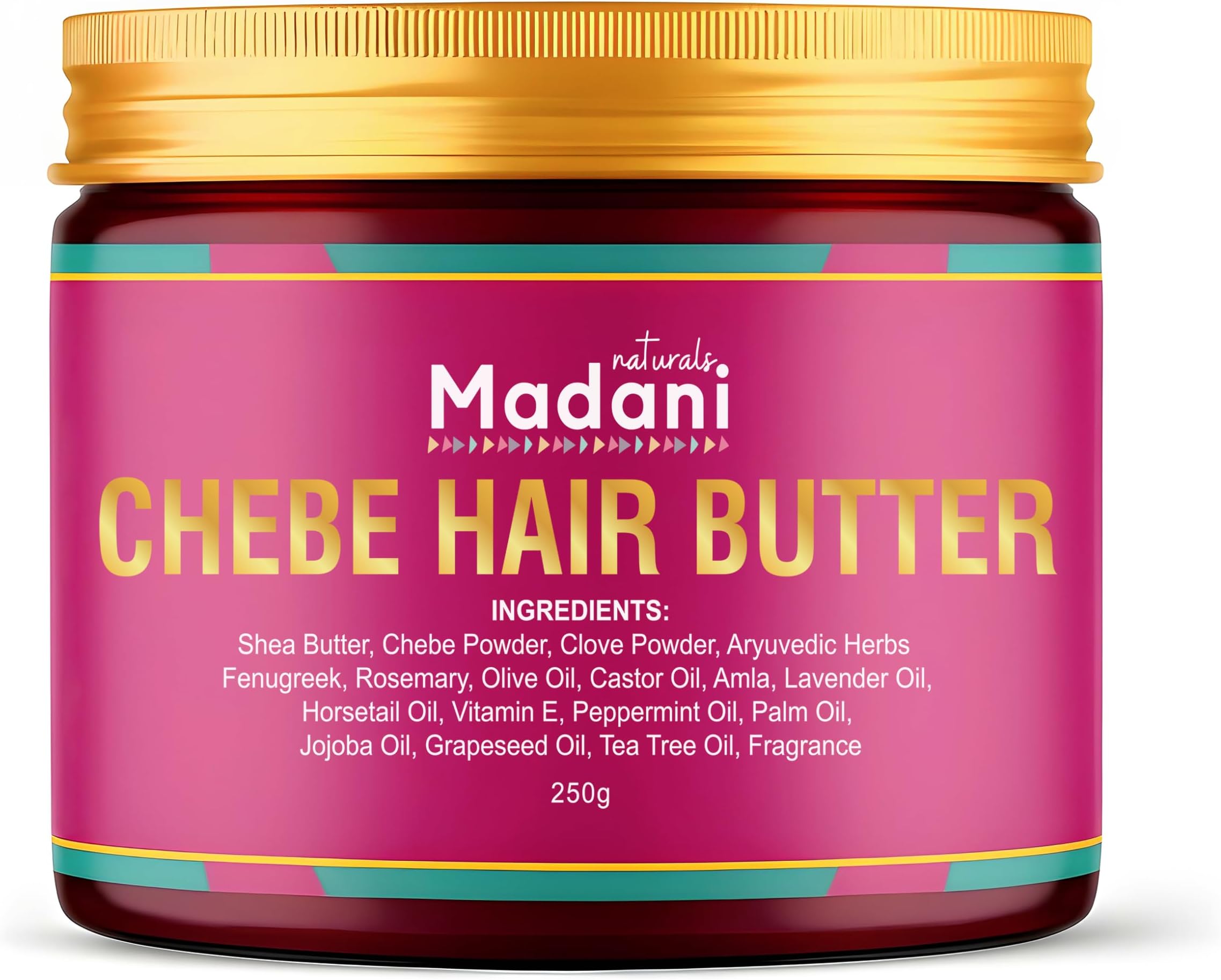 Madani Chebe Hair Butter - Extreme Hair Growth Treatment for Thinning, Hairloss and Regrowth - Vegan Butter for Hair Thickening, Scalp Moisturizer and Repair