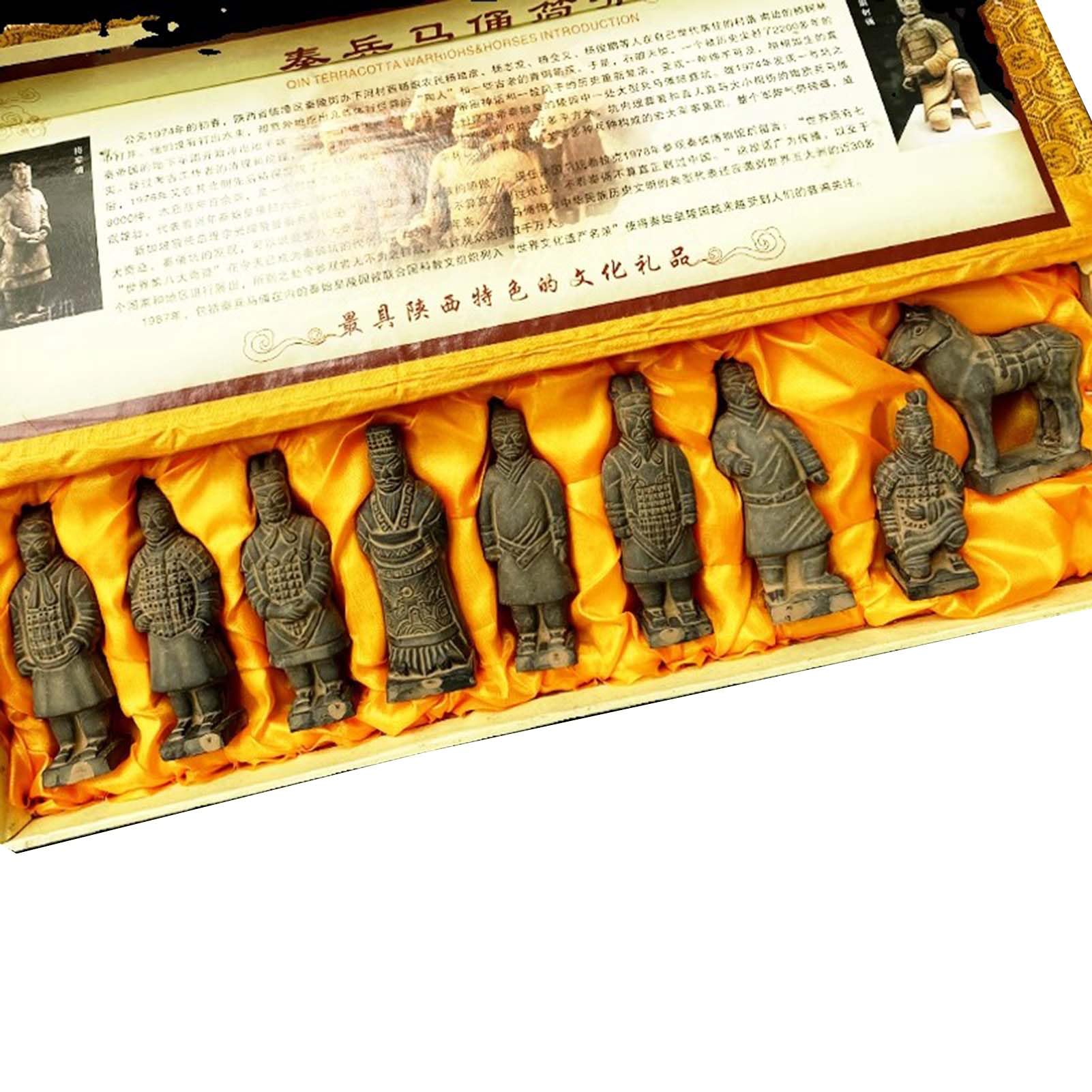 Koliyn Mini Terracotta Warriors Collection Set, Small Terracotta Warriors Home Decoration Set, A Set of 9