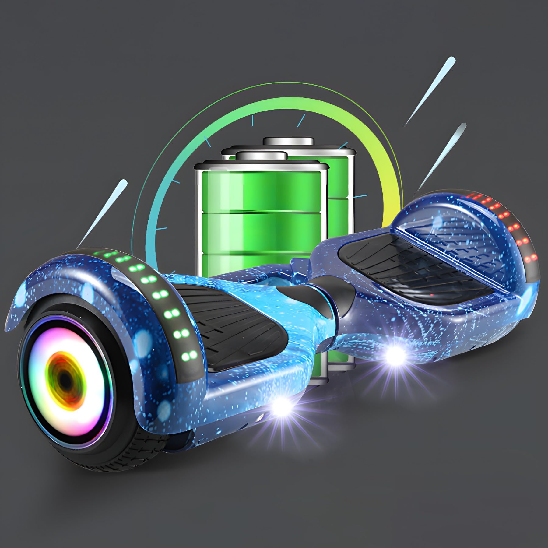 Retoo Hoverboard 6,5 Zoll mit LED & Bluetooth – Self Balance Scooter mit 250W Motor, Musikfunktion & Schutzset, Elektro Hoverboard für Kinder und Einsteiger, Blau